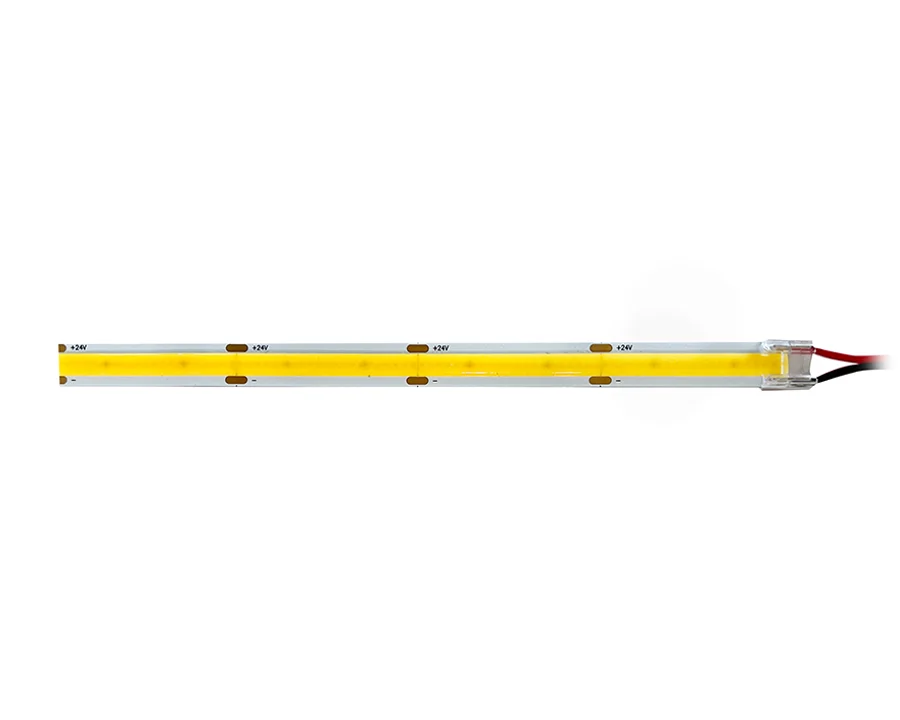 Strip light under stair nosings