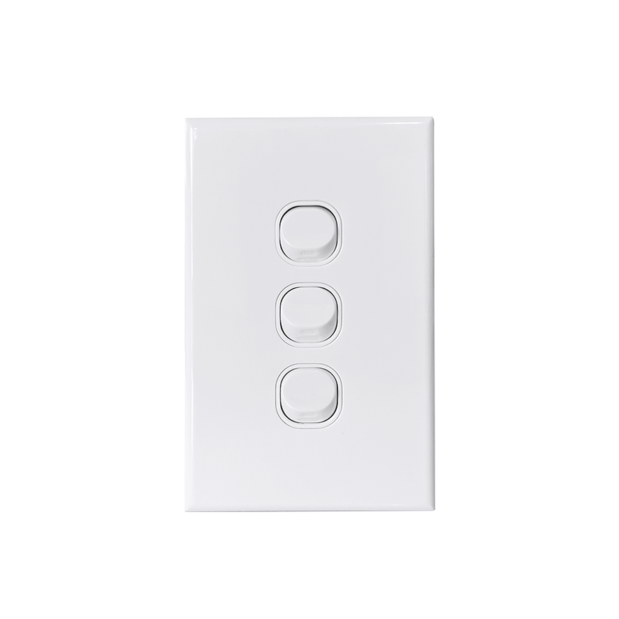 Slim White Switch 3 Gang