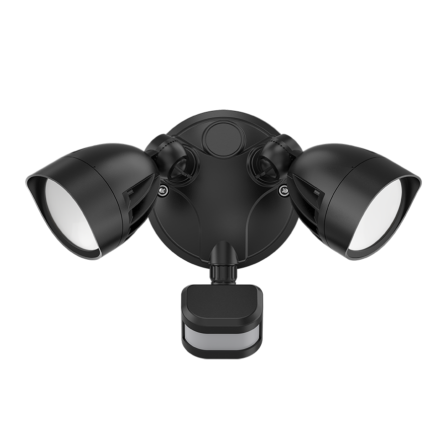 24W Twin Floodlights /Sensor, Black/White