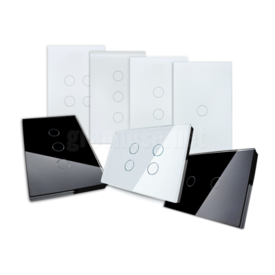 SMART CRYSTAL TOUCH SWITCH PLATES - WHITE AND BLACK