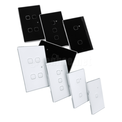 Smart Crystal Touch Switch Plates, White and Black