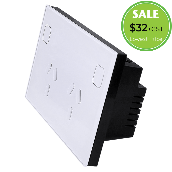 Smart White Crystal Touch Wall Socket (GPO)