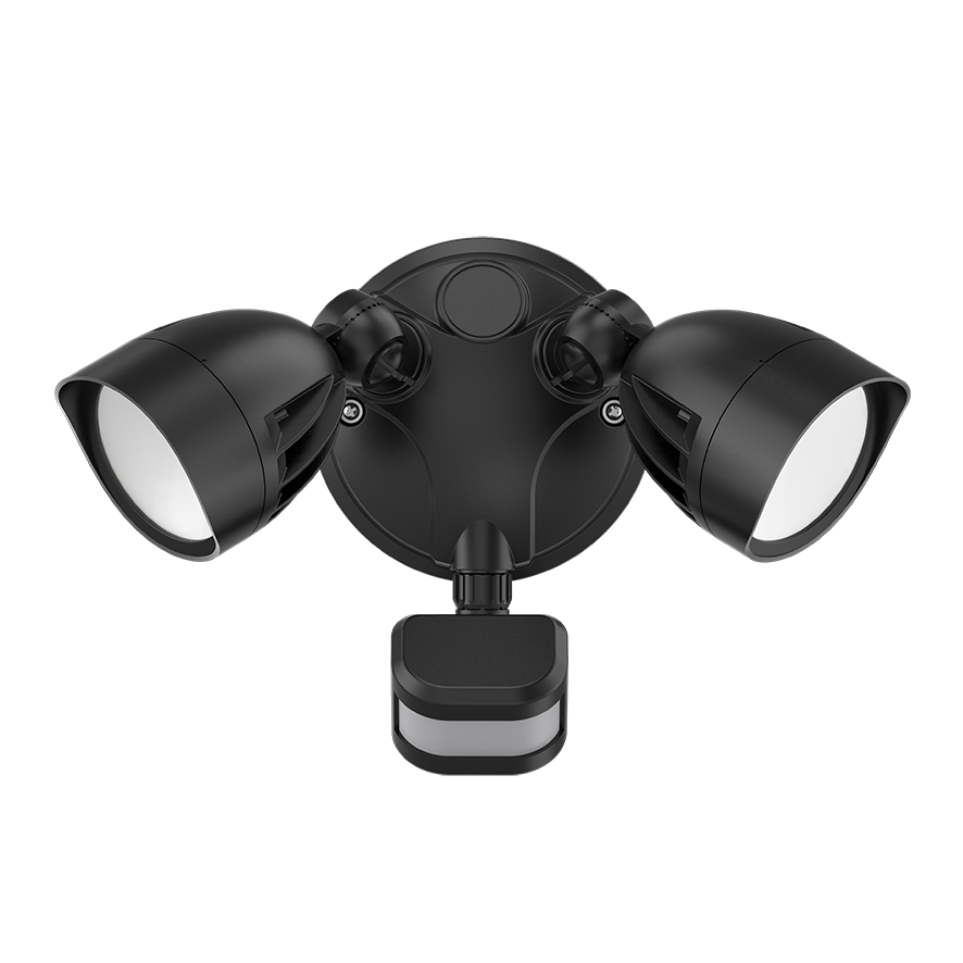 24W Twin Floodlights /Sensor, Black/White